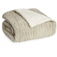 Blumtal Kuscheldecke 150x200 cm mit Zopfstrick-Optik - Oeko-TEX zertifizierte