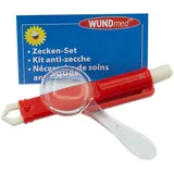 Wundmed ® Zeckenzange mit Lupe, Einfache Entfernung von Zecken bei Mensch und Tier, Zeckenpinzette im Set aus Kunststoff für Hund und Katze
