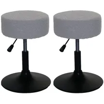 Proregal Hocker Höhenverstellbar und Drehbar Stoff 37 x 45-57 x 37 cm Grau