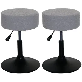 Proregal Hocker Höhenverstellbar und Drehbar Stoff 37 x 45-57 x 37 cm Grau