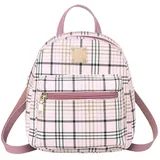 FuninCrea Rucksack Damen Klein Lässig Mini Rucksack Damen mit Fronttasche, Rucksäcke Wasserdicht für Frauen Leichtgewicht Rucksäcke Klein Elegant Lässig Rucksack für Hochschule Reisen (Stil 2 Rosa)