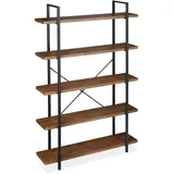 Relaxdays Bücherregal Industrial mit 5 Ebenen - braun