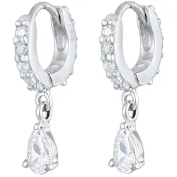 Elli Creolen Zirkonia Tropfen Elegant 925 Silber   Damen 