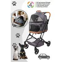 wonderfold P2 Hunde Buggy grau