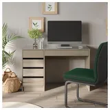 Vicco Schreibtisch Sherry, Greige Hochglanz, 55 x 120 cm mit Schubladen, Vicco