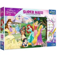 Trefl Primo Super Maxi Puzzle 24 Teile und Malvorlage Disney Princess