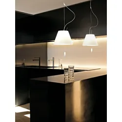 Pendelleuchte Luceplan, Blau, für Esszimmer, Kunststoff