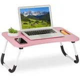 Relaxdays Pinker Laptoptisch Weiß,Pink,Schwarz