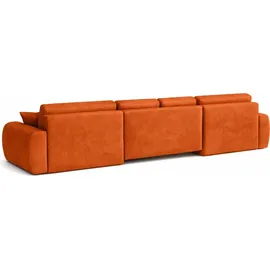 kaiser möbel Ecksofa mit Schlaffunktion und Bettkasten U-Form Ivo U XL, Veloursstoff Salvador, Braun - Braun