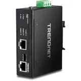 TRENDNET TRENDnet, TI-IG60, Gehärteter industrieller 60-W-Gigabit-PoE+-Injektor, DIN-Schienenmontage, IP30-geschütztes Gehäuse, Inklusive DIN-Schiene und Wandhalterungen