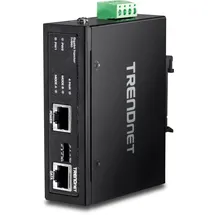 TRENDNET TRENDnet, TI-IG60, Gehärteter industrieller 60-W-Gigabit-PoE+-Injektor, DIN-Schienenmontage, IP30-geschütztes Gehäuse, Inklusive DIN-Schiene und Wandhalterungen