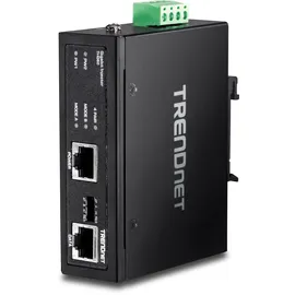 TRENDNET TRENDnet, TI-IG60, Gehärteter industrieller 60-W-Gigabit-PoE+-Injektor, DIN-Schienenmontage, IP30-geschütztes Gehäuse, Inklusive DIN-Schiene und Wandhalterungen