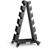 LIONSCOOL Hantelständer, 3/4/5/6 Etagen, A-Rahmen, robuster Hantelhalter, tragbares Hantelregal für Heim-Fitnessstudio (nur Ständer) (Medium 5 Ebenen)
