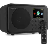 Audizio Vicenza Internetradio WLAN Radio mit Bluetooth 5.0, DAB Radio Akku 10H, Line-Out, FM-Radio mit Fernbedienung, USB-C Ladekabel - DAB Plus Radio in Schwarz