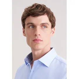 Seidensticker Businesshemd "Schwarze Rose", Herren, Gr. M (39), normale Ärmellängen, blau, 100% Baumwolle, unifarben, skinny fit, 2-Knopf-Manschette, Hemden, X-Slim 1/1 Kentkragen Uni