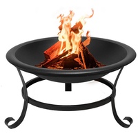 Grafner Grafner® Feuerschale mit Funkenschutzgitter, Feuerhaken und Kohlerost Feuerkorb Ø 52cm