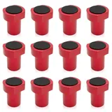 Infreecs 12 Stück Aluminiumlegierung Bankhaken, Bank-Hundeklemme Holzbearbeitung Tisch Spannbacken Werkbank Positionierung Hobelstopfen Hunde-Klemme Hobelbank Zubehör, 20mm Hundeloch (Rot)