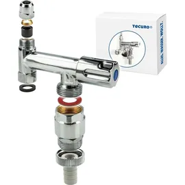 tecuro Geräteventil Eckfix mit Rohrbelüfter, zur Montage auf Eckventil, Messing verchromt