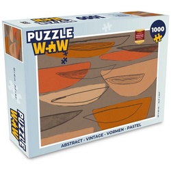 MuchoWow Puzzle Abstrakt – Vintage – Formen – Pastell, 1000 Puzzleteile, Foto-Puzzle, Bilderrätsel, Puzzlespiele, Klassisch bunt