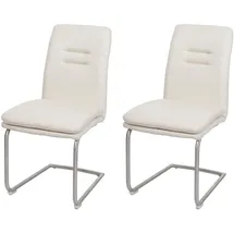 chefgastro Esszimmerstuhl Stoff Creme-Beige 2er Set