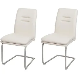 chefgastro Esszimmerstuhl Stoff Creme-Beige 2er Set