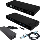 iTEC i-tec Universal Dual 4K Display Docking Station - 2x HDMI, 2x DP, 4x USB-A, 1x USB-C, 1x LAN, 85W PD, 100W USB-C Netzteil