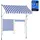 Songmics Klemmmarkise 250 x 120 cm blau/weiß