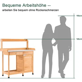 MCombo Pflanztisch 0440 101 x 45 x 121 cm beige