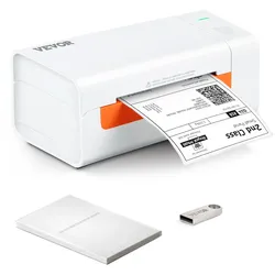 VEVOR Etikettendrucker Labeldrucker Thermodrucker 150 mm/s Etikettendrucker Versandetiketten Drucker Thermo-Direkt Etikettendruckgerät Usb