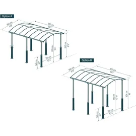 CANOPIA Carport Arcadia Alpine 5,02 x 3,59 m grau inkl. Regenrinne