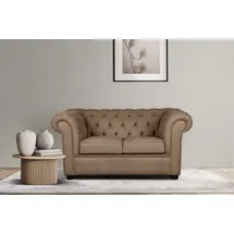 Home Affaire 2-Sitzer HOME AFFAIRE "CHARENTE, Chesterfield-Sofa, Wellenfederung, Maße: B/T/H: 147/89/74 cm", braun, B:147cm H:74cm T:89cm, 100% Polyester, Sofas, mit edler Knopfheftung und typischen Armlehnen