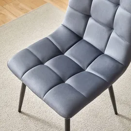 Deuline Esszimmerstühle Essstühle Samtbezug Polsterstuhl Stühle Esszimmer Stuhl Milano 4er-Set GRAU 521252 - Grau