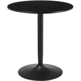 Homcom Esstisch, Runder Küchentisch, Moderner Esszimmertisch für 2 Personen, Säulentisch mit Stahlbein, Rutschfester Fußauflage, für Wohnzimmer, Ø70 x 75 cm, Schwarz