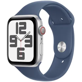 Apple Watch SE 2024 GPS + Cellular 44 mm Aluminiumgehäuse Silber, Sportarmband Denim S/M