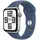 Apple Watch SE 2024 GPS + Cellular 44 mm Aluminiumgehäuse Silber, Sportarmband Denim S/M