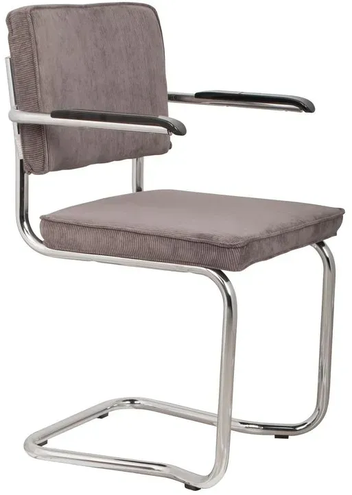2er-Set Zuiver Freischwinger Ridge Rib Klink Stoff Grau Grey