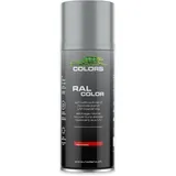 COLORS Sprühlack - 400ml Spraydose - Sprühfarbe für alle Oberflächen, Innen und Aussenbereich, Tolle Deckkraft | RAL9006 - Silber Glanz