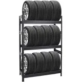 Proregal Reifenregal Dino HxBxT 180 x 120 x 50 cm Fachlast 150 kg bis zu 12 Reifen Schwarz