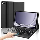 Tiiomioon Tastatur Hülle für Samsung Galaxy Tab A9+ Plus 11 Zoll 2023, Abnehmbare Bluetooth Hülle mit Tastatur für Galaxy Tab (SM-X210/ X215/ X216/ X218) mit Touchpad Keyboard Cover, Schwarz