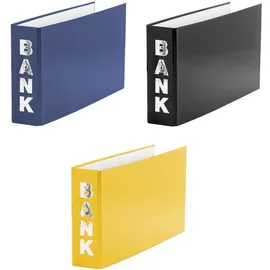 Livepac-Office Bankordner DIN 140x250 mm Blau/Gelb/Schwarz 3 St.