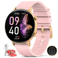 Smartwatch Damen mit Telefonfunktion, 1.32" Touchscreen Uhren Fitness Tracker mit Personalisiertem Bildschirm,Weibliches Zyklus Management,Pulsmesser Schlafmonitor, IP67 Armbanduhr für Android iOS