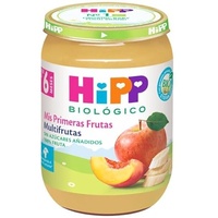 HiPP Biologisch - BIO Multifruit Tarrito - 190g - 100% Frucht - Apfel, Pfirsich, Banane - Natürlich süß - Ohne Zuckerzusatz - Geeignet für Babys ab 4 Monaten