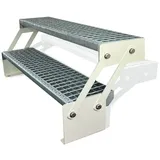 Kaminbau Mierzwa Treppe Verstellbar 2 Stufen 30-43 cm Edelstahl/ Stahl