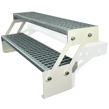 Kaminbau Mierzwa Treppe Verstellbar 2 Stufen 30-43 cm Edelstahl/ Stahl