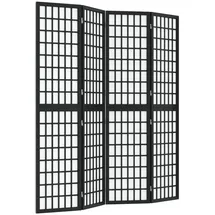 vidaXL 4-tlg. Paravent Japanischer Stil Faltbar 160x170 cm Schwarz