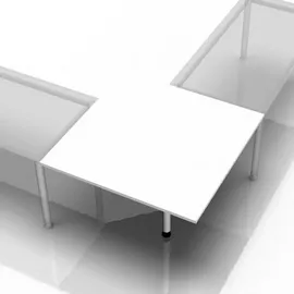 Hammerbacher Verbindungsplatte höhenverstellbar weiß, grafit Trapezform 120,0 x 120,0 x 65,5 - 82,5 cm