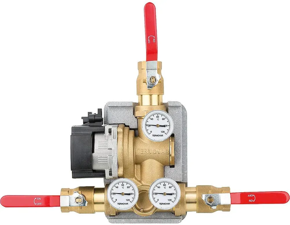 Ladeventileinheit Termovar mit Pumpe Grundfos UPM 3-70 Messing, DN 25 (1''), 55 °C