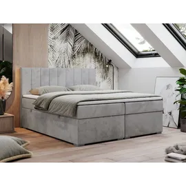 MKS Meble BOXBETT LOPE 160/200 - Hellgrau Velvet - H3