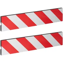 Relaxdays Garagen Wandschutz 2er Set, 50x10 cm, selbstklebend, Für Ecken, Garagentürschutz reflektierend, EVA, rot-weiß
