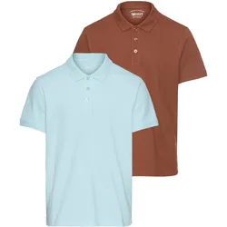 Man's World Poloshirt, (2-er Pack), in tollen Farbkombinationen Man's World hellblau-braun S (44/46)